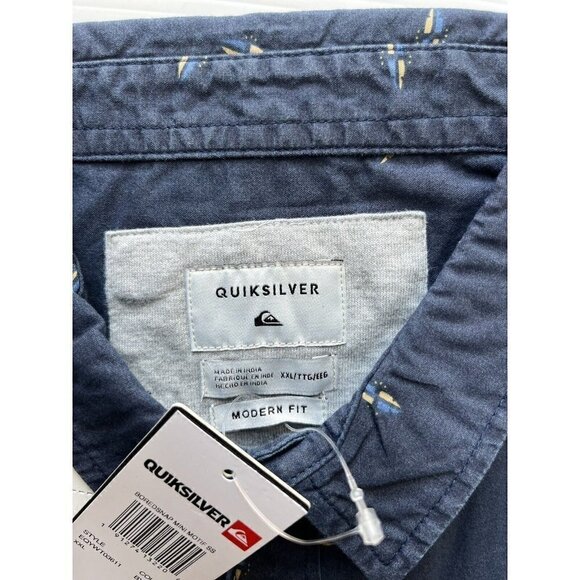 Quiksilver Men's Boredsnap Mini Motif Short Sleeve Button Down Shirt Size XXL - Picture 5 of 11